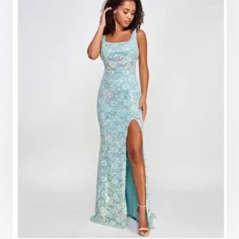 City Studio Seafoam Lace Dress TAG ON